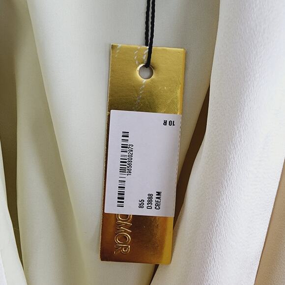 NEW Alexia Admor Phoebe Cream Satin Wrap Style Long Sleeve Dress - Picture 11 of 15